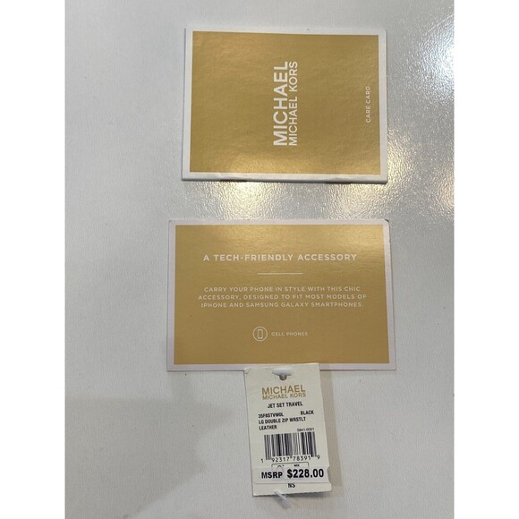 Michael Michael Kors Jet Set Travel Black Double Zip Leather Wristlet NEW $228 - Picture 7 of 13